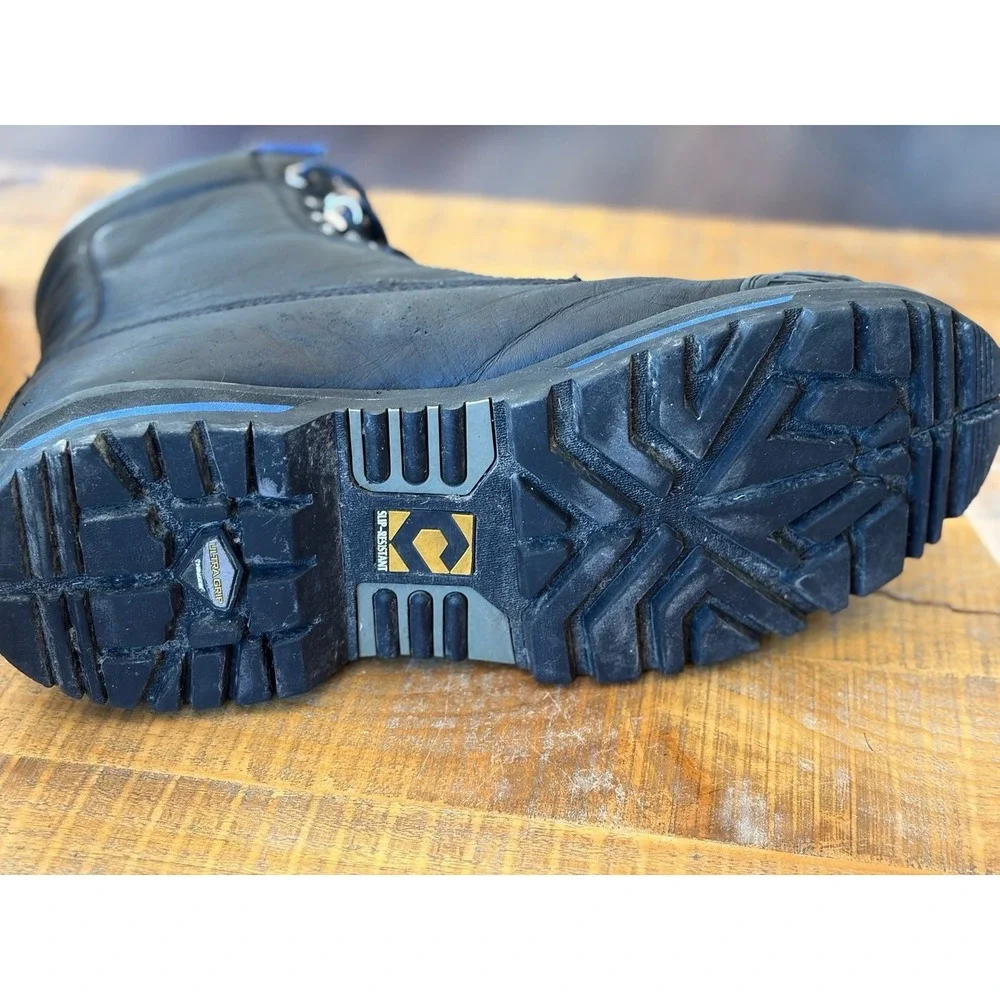 Chinook Work Boots Men's Size 11.5 Oil Rigger Steel Toe Leather Upper Black